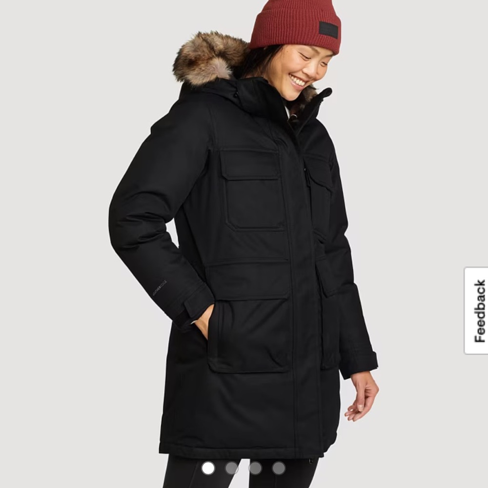 NWT Eddie Bauer Women’s Superior Artic Waterproof Down Hooded Parka Fur Large